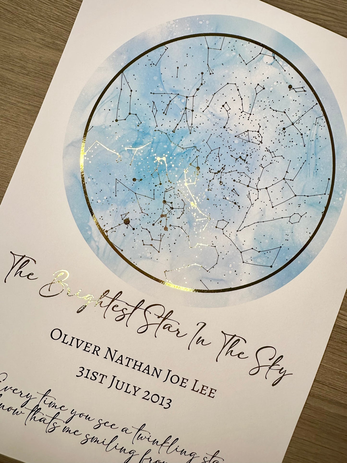 The Brightest Star In The Sky Foil Print - Print Only.