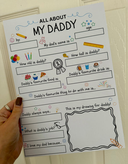 PWYCA - All about my Daddy/Dad/Grandad Print